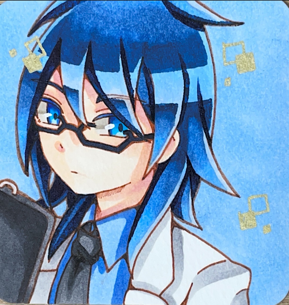 一次創作 科学者 原画/手のひらペーパー