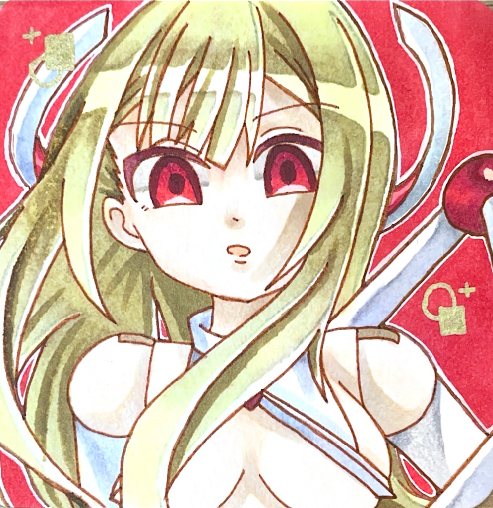 一次創作 機械人形 原画/手のひらペーパー