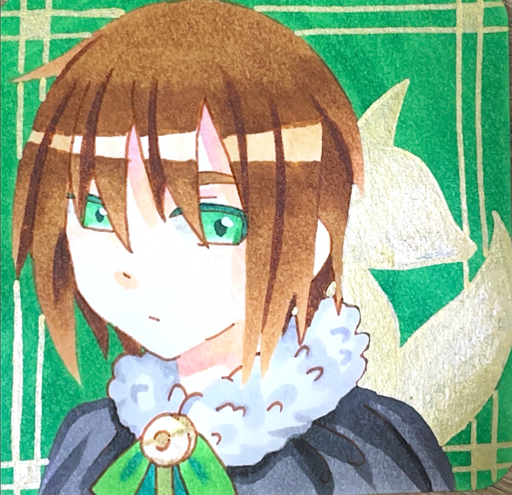 一次創作 強欲 原画/手のひらペーパー