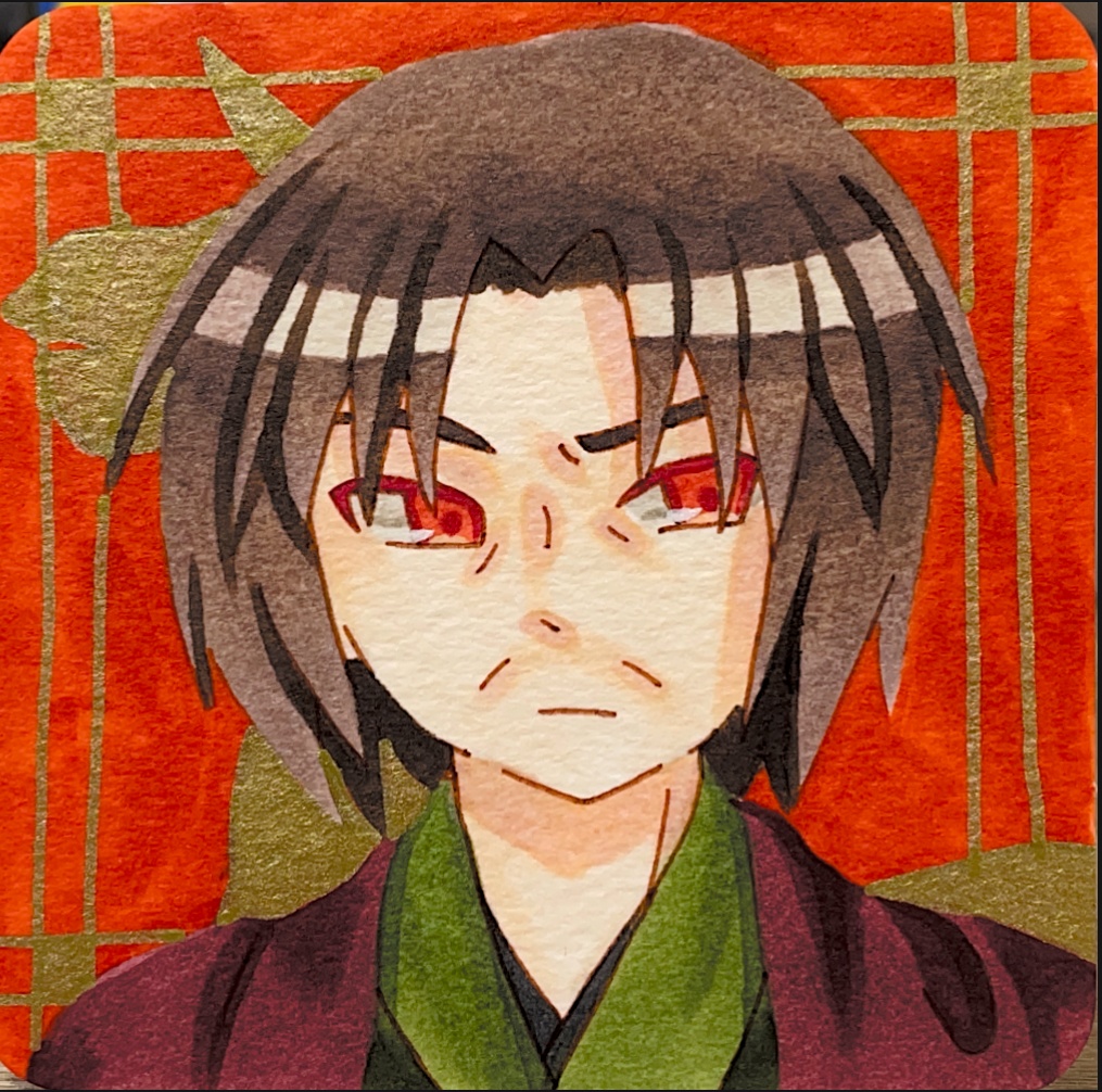 一次創作 憤怒 原画/手のひらペーパー