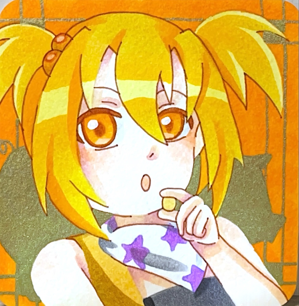 一次創作 暴食 原画/手のひらペーパー