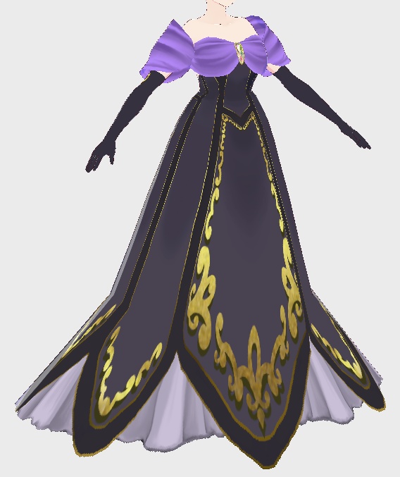 【無料】ヴィランズ風ロングドレス