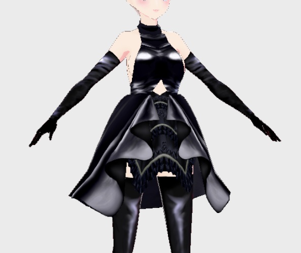 【無料】ブラックレザードレス