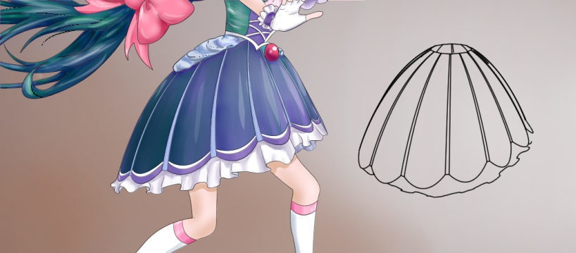 ぷりスカ(R) 3Dモデルファイル No.2 戦士べにさんごのスカート