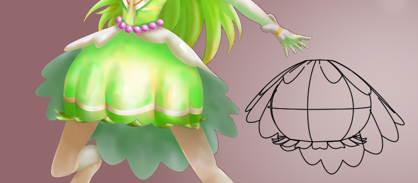 ぷりスカ(R) 3Dモデルファイル No.3 戦士マンゴーのスカート