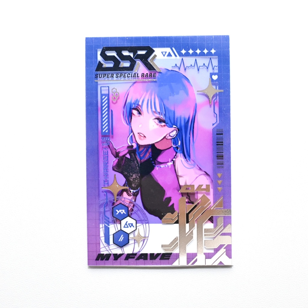 推しのチェキがSSRカードになる透明トレカ【サイバー・紫】(おまけステッカー2枚入り)