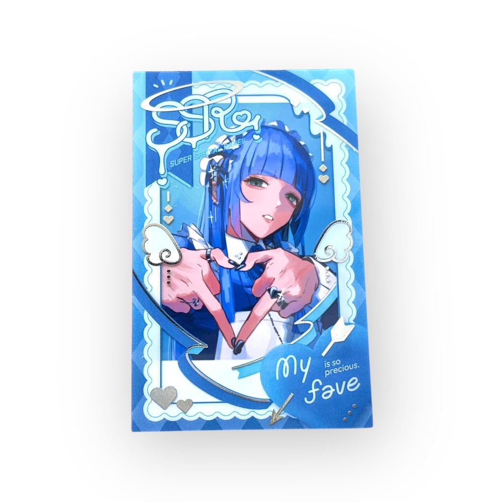 推しのチェキがSSRカードになる透明トレカ【辛辣メイド・ブルー】(おまけステッカー2枚入り)