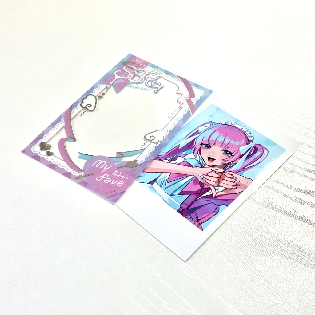 推しのチェキがSSRカードになる透明トレカ【辛辣メイド・ピンク】(おまけステッカー2枚入り)