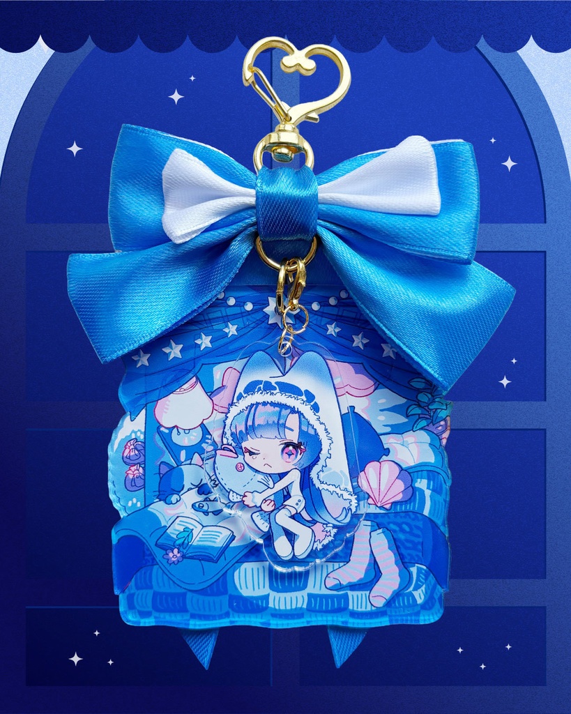 天蓋付きベッド風☆おやすみアクキー【深海ブルー】