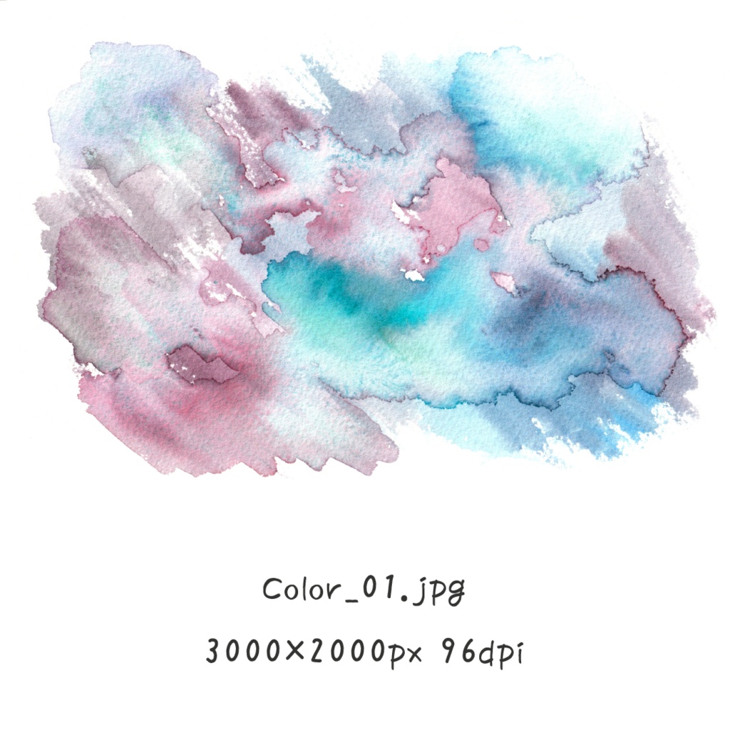 【透明水彩テクスチャー】カラフル4点+マスキング1点【商用OK】