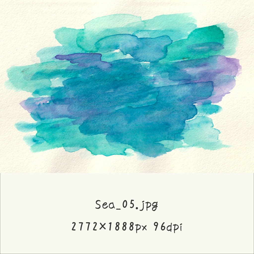 【透明水彩テクスチャー】うみ5点【商用OK】