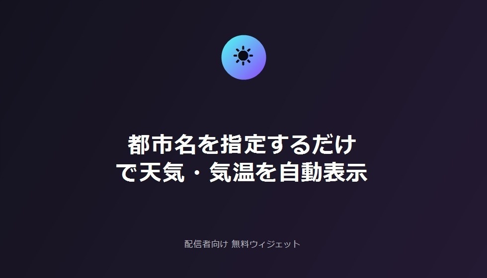 配信者向け 無料お天気ウィジェット