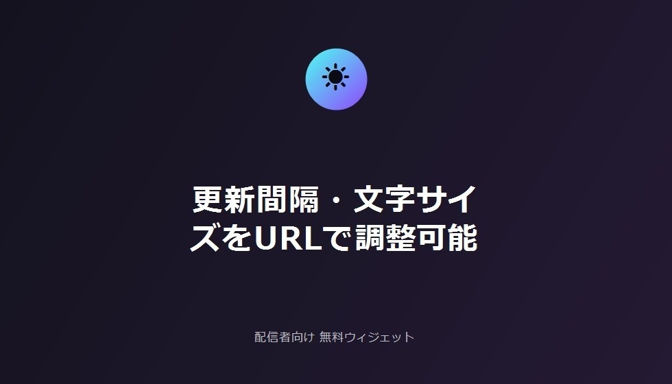 配信者向け 無料お天気ウィジェット