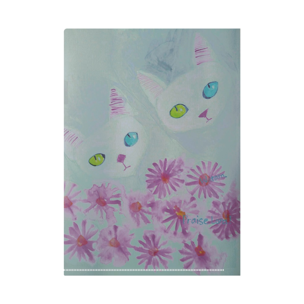 ふたごの白いネコ