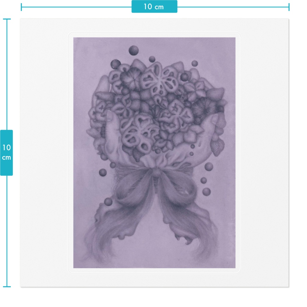 花束のステッカー(パープル)