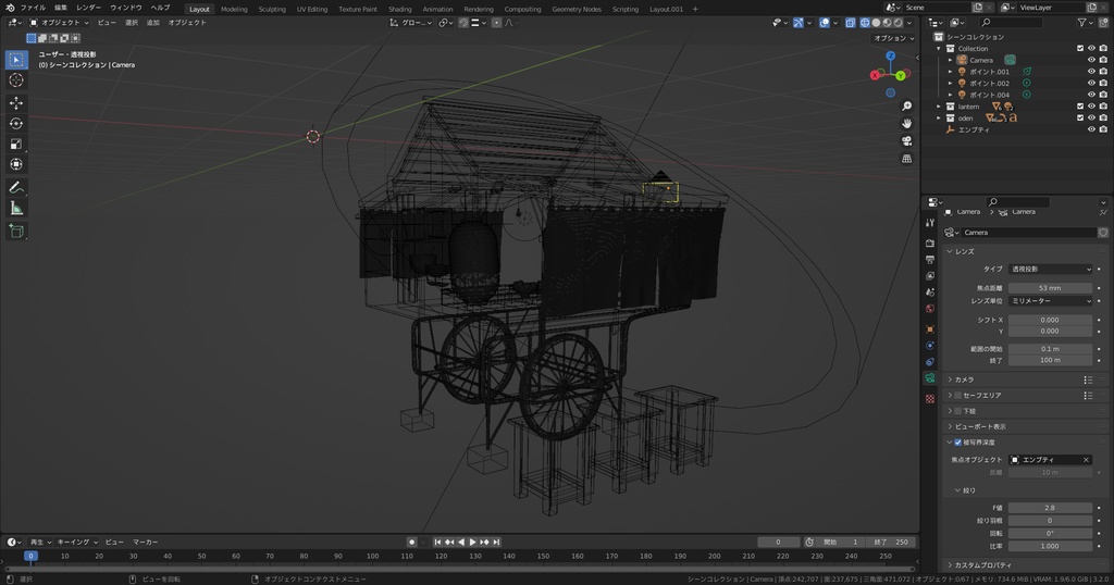 昔ながらのレトロなおでん屋台 -Japanese retro oden stall-