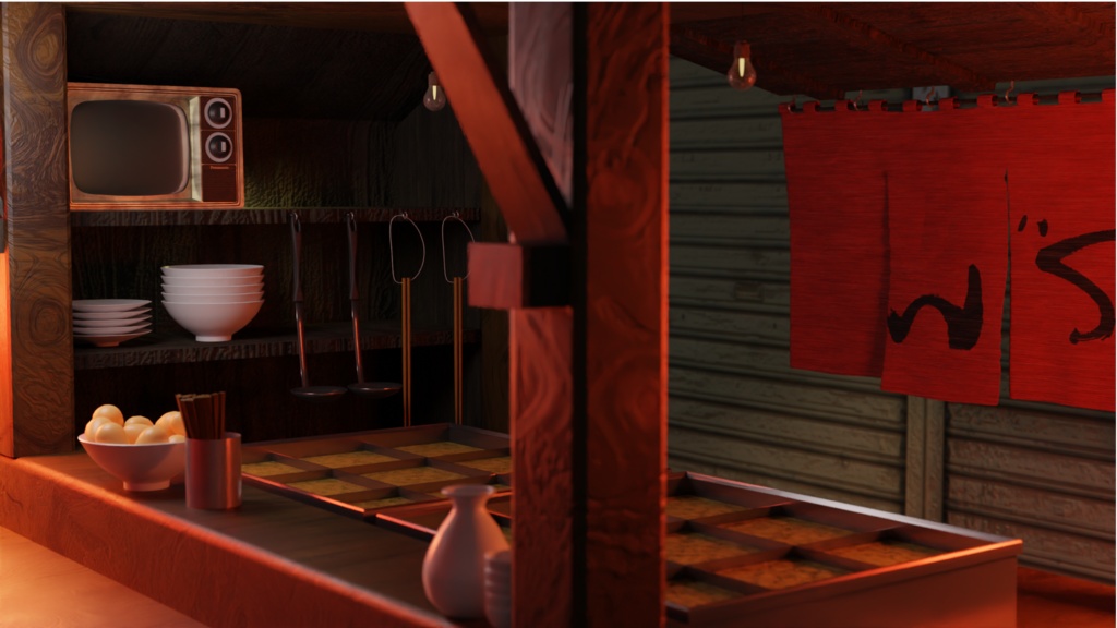 昔ながらのレトロなおでん屋台 -Japanese retro oden stall-