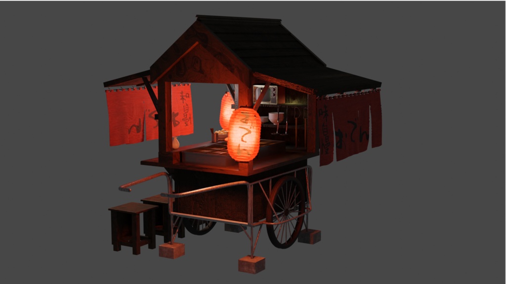 昔ながらのレトロなおでん屋台 -Japanese retro oden stall-