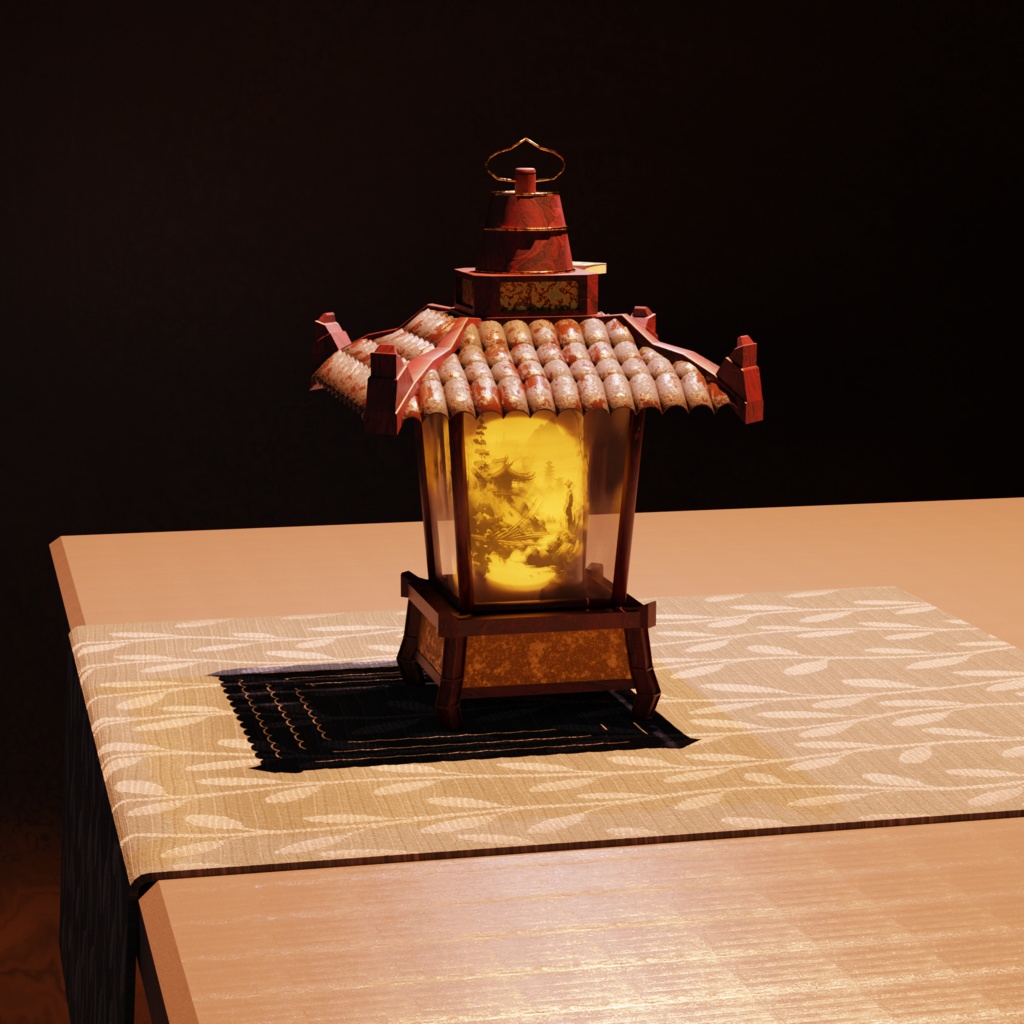 レトロな中華風ランプ -retro chinese style lamp- - えもまるの物置