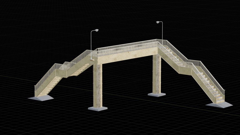 古びた歩道橋│Old pedestrian bridge│【fbxあり】