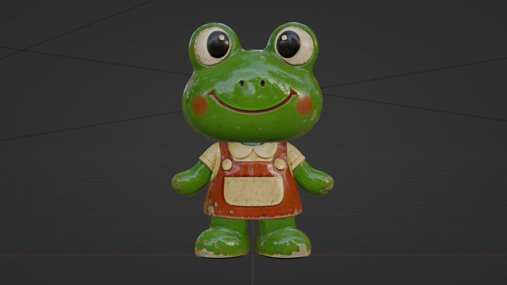 Rusty Frog Toy │日本のレトロなカエルの置物【FBX】