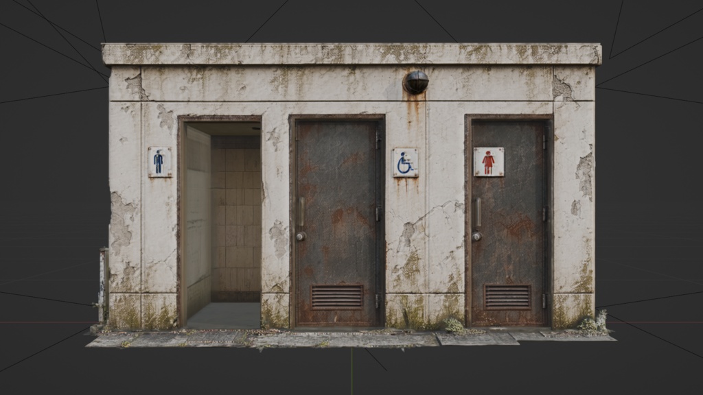 荒れ果てた日本の公園のトイレ│Rusty Japanese Toilet【FBX】