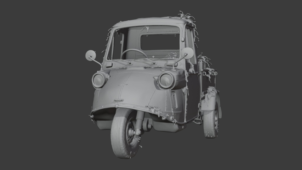 緑化したレトロな3輪駆動車│Rusty Pickup Truck【FBX】