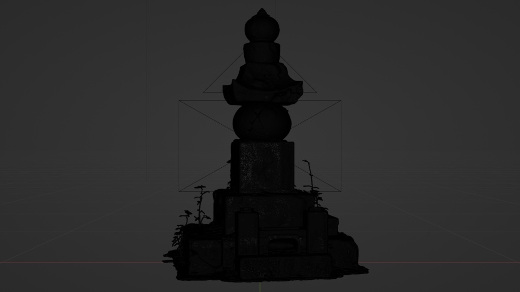 日本の苔むしたボロボロのお墓・灯篭セット│Set of Moss-Covered, Weathered Japanese Tombstones and Stone Lanterns【FBX 3種】
