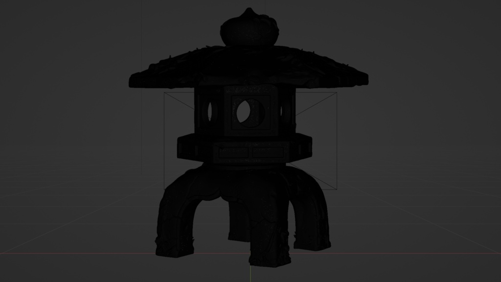 日本の苔むしたボロボロのお墓・灯篭セット│Set of Moss-Covered, Weathered Japanese Tombstones and Stone Lanterns【FBX 3種】