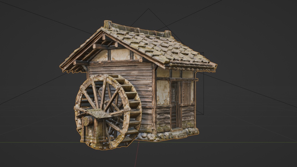 日本の田舎の水車小屋│A Watermill in the Japanese Countryside【FBX】