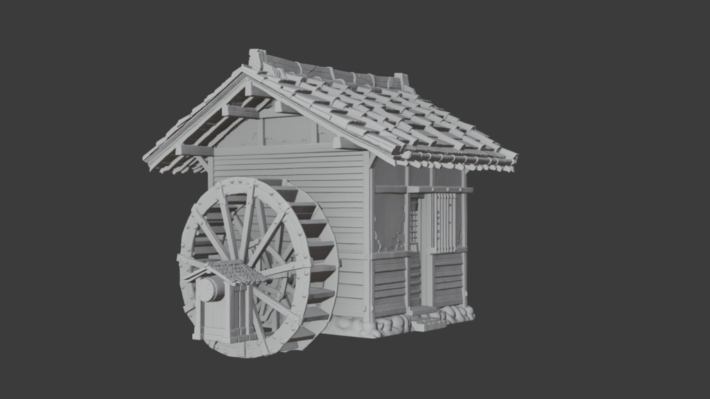 日本の田舎の水車小屋│A Watermill in the Japanese Countryside【FBX】
