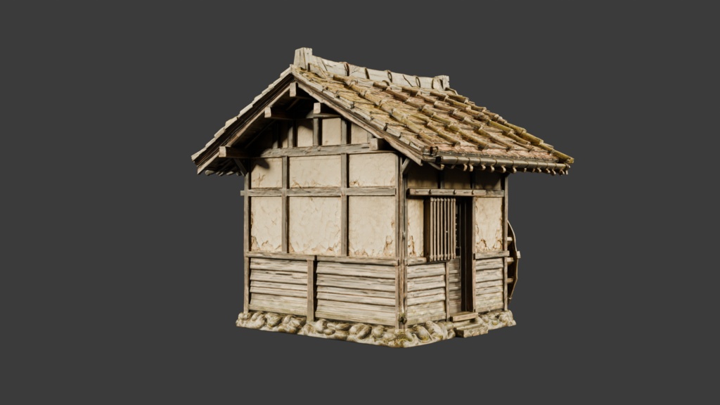 日本の田舎の水車小屋│A Watermill in the Japanese Countryside【FBX】