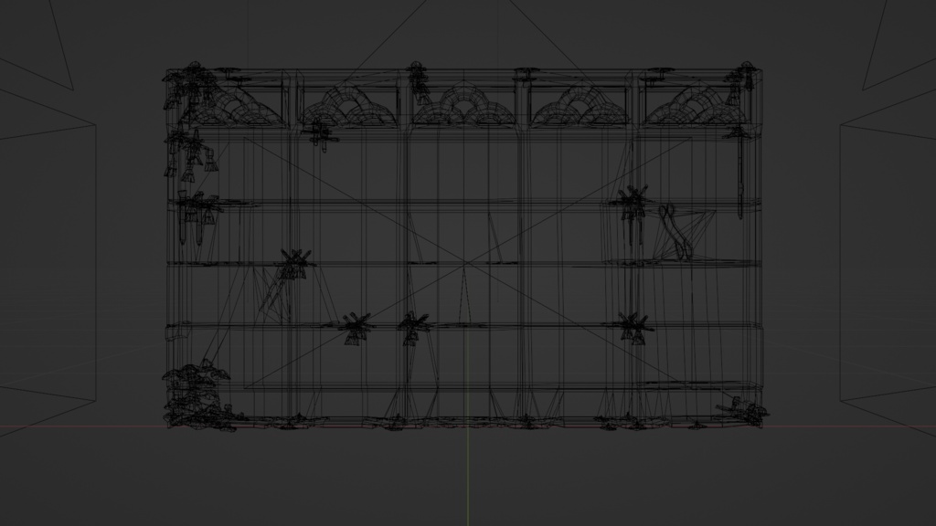 日本の苔むしたブロック塀 セット│Moss-Covered Concrete Block Wall Set【FBX 2種】