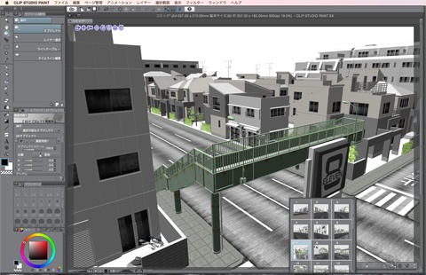 漫画背景用3D素材_「街1」(CLIP STUDIO用 3Dオブジェクト)