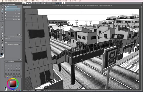 漫画背景用3D素材_「街1」(CLIP STUDIO用 3Dオブジェクト)
