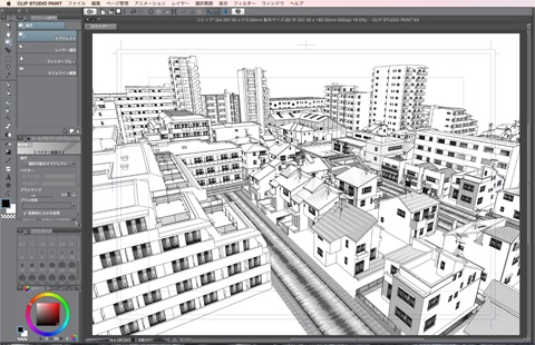漫画背景用3D素材_「街1」(CLIP STUDIO用 3Dオブジェクト)