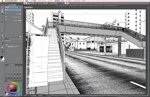 漫画背景用3D素材_「街1」(CLIP STUDIO用 3Dオブジェクト)