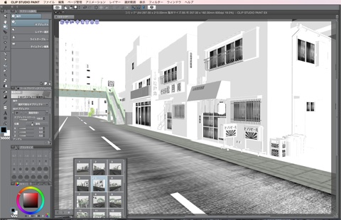 漫画背景用3D素材_「街1」(CLIP STUDIO用 3Dオブジェクト)