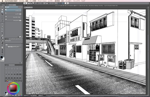 漫画背景用3D素材_「街1」(CLIP STUDIO用 3Dオブジェクト)