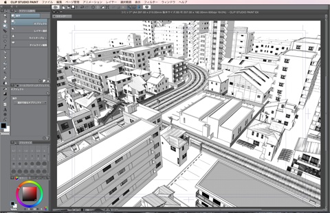 漫画背景用3D素材_「街1」(CLIP STUDIO用 3Dオブジェクト)