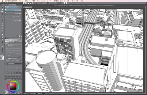 漫画背景用3D素材_「街1」(CLIP STUDIO用 3Dオブジェクト)