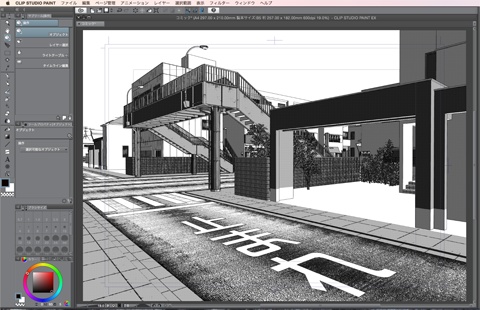 漫画背景用3D素材_「街1」(CLIP STUDIO用 3Dオブジェクト)