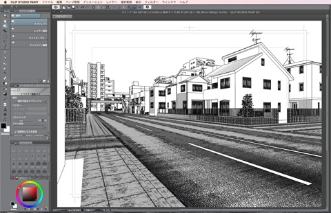 漫画背景用3D素材_「街1」(CLIP STUDIO用 3Dオブジェクト)