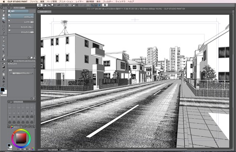 漫画背景用3D素材_「街1」(CLIP STUDIO用 3Dオブジェクト)