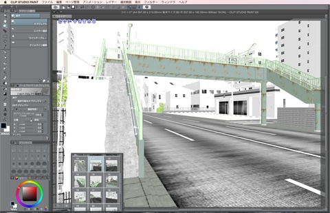 漫画背景用3D素材_「街1」(CLIP STUDIO用 3Dオブジェクト)