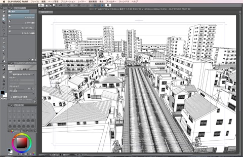 漫画背景用3D素材_「街1」(CLIP STUDIO用 3Dオブジェクト)