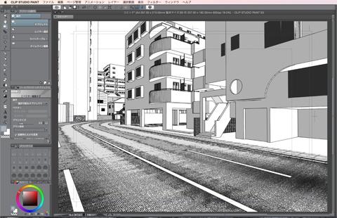 漫画背景用3D素材_「街1」(CLIP STUDIO用 3Dオブジェクト)