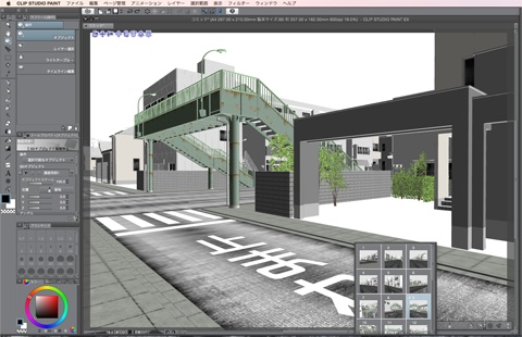 漫画背景用3D素材_「街1」(CLIP STUDIO用 3Dオブジェクト)