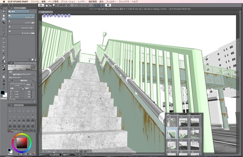 漫画背景用3D素材_「街1」(CLIP STUDIO用 3Dオブジェクト)