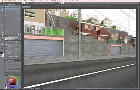 漫画・イラスト背景用3D素材「丘の住宅」(CLIP STUDIO用 3Dオブジェクト)
